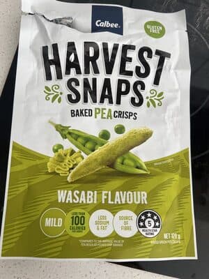 Harvest Snaps Baked Pea Crisps Wasabi Flavour